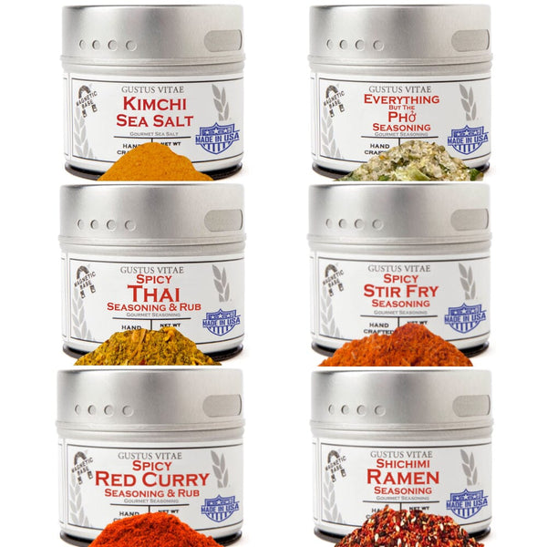 Asian Seasonings Gift Set - Tastes of Asia - Artisanal Spice Blends Six Pack